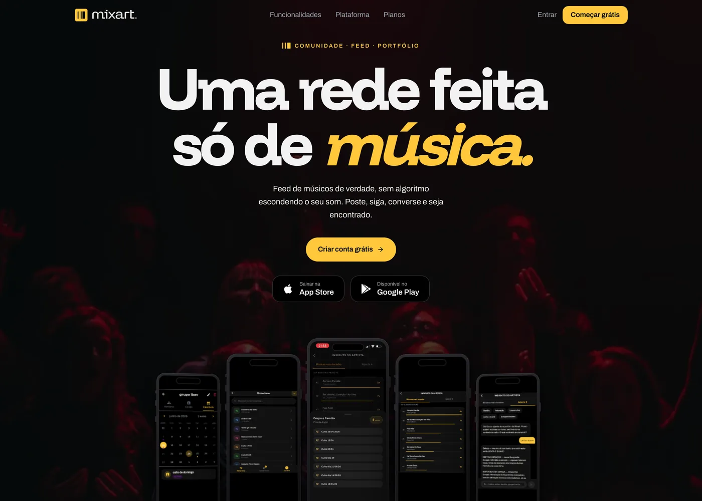 Página da ferramenta Comunidade