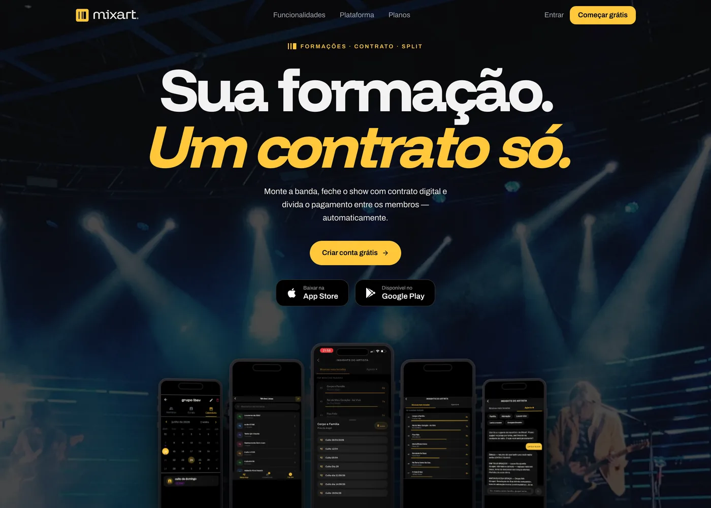 Página da ferramenta Formações