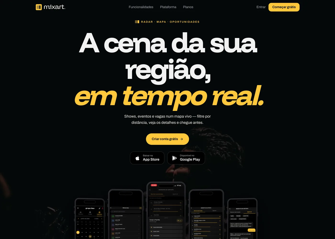 Página da ferramenta Radar